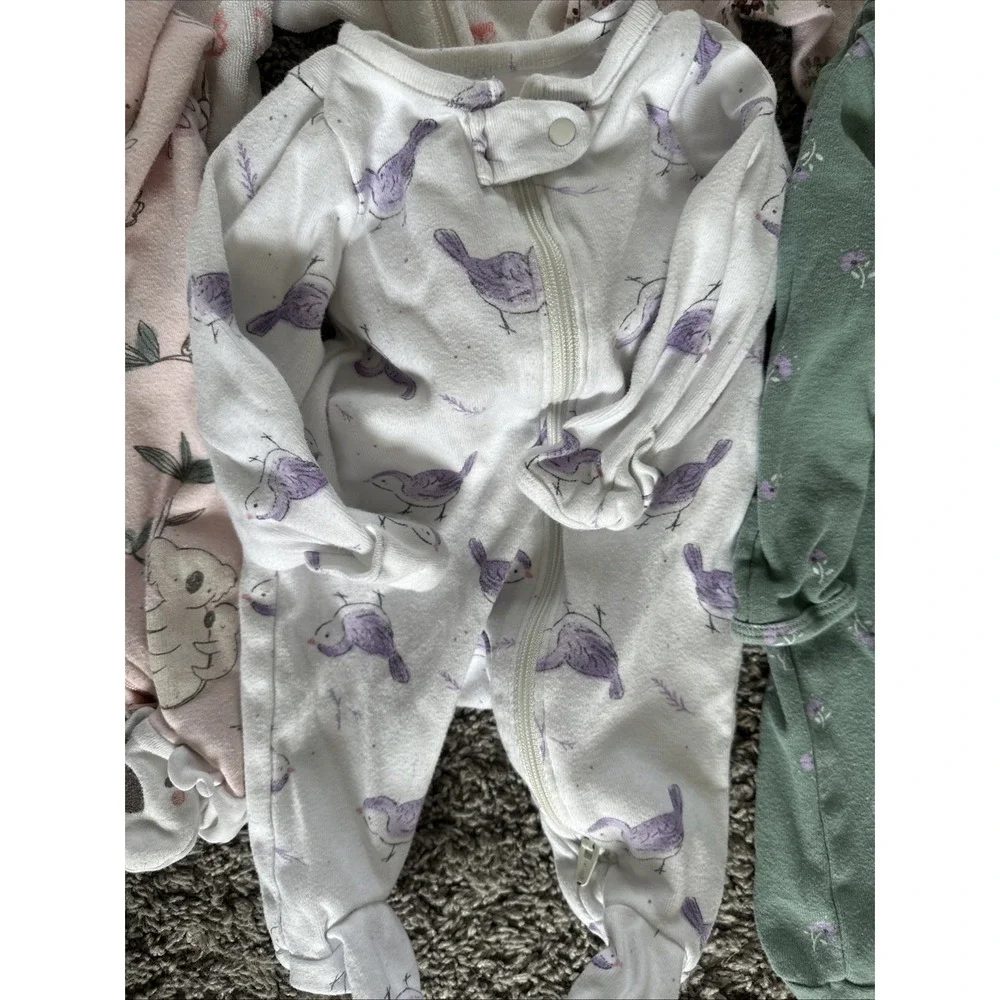 Carter's Sleeper Pajamas Kids Newborn Multicolor Floral Animal 5 Pack Bundle